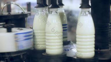 标记牛奶瓶食物工厂乳制品行业食物植物牛奶工厂